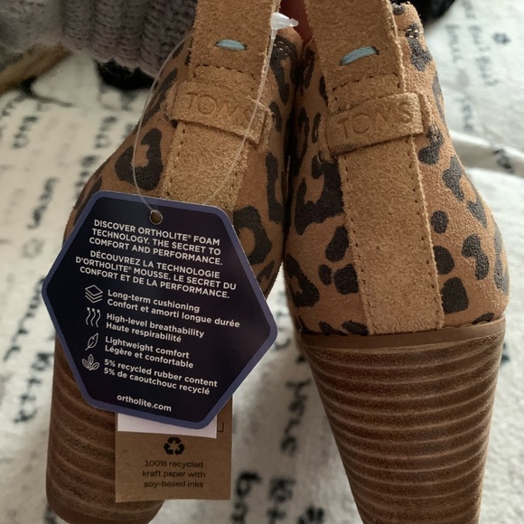 Tom’s kallie Ortholite comfort foam ankle boots Leopard print suede size 7.5 NEW - Picture 8 of 16